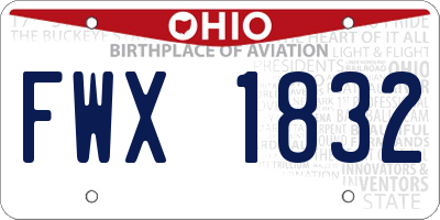 OH license plate FWX1832