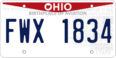 OH license plate FWX1834