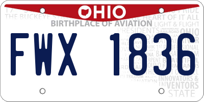 OH license plate FWX1836