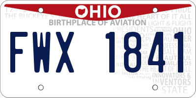 OH license plate FWX1841