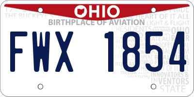 OH license plate FWX1854