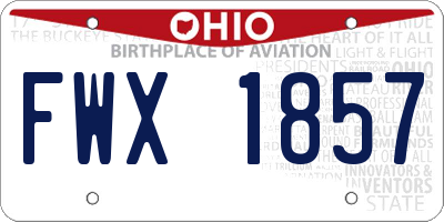 OH license plate FWX1857