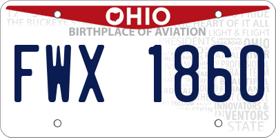 OH license plate FWX1860