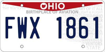 OH license plate FWX1861