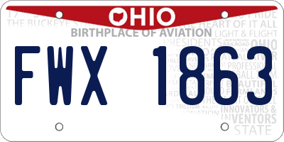 OH license plate FWX1863