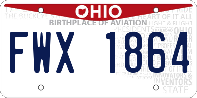 OH license plate FWX1864