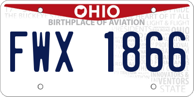 OH license plate FWX1866