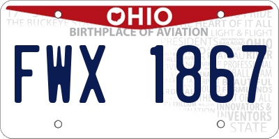OH license plate FWX1867