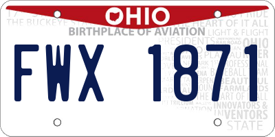 OH license plate FWX1871
