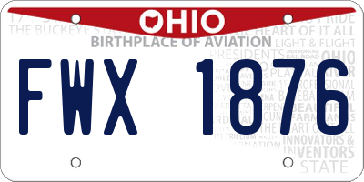 OH license plate FWX1876