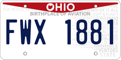 OH license plate FWX1881