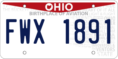 OH license plate FWX1891