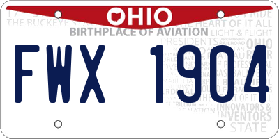 OH license plate FWX1904