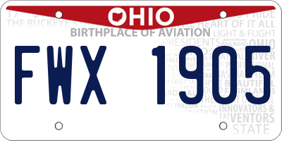 OH license plate FWX1905