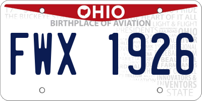 OH license plate FWX1926