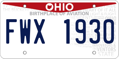 OH license plate FWX1930