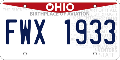 OH license plate FWX1933