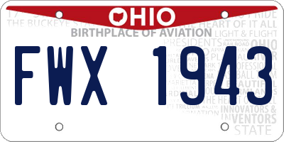 OH license plate FWX1943