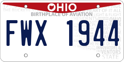 OH license plate FWX1944