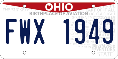 OH license plate FWX1949