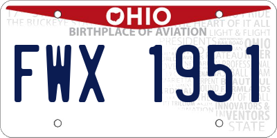 OH license plate FWX1951