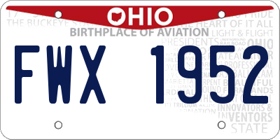 OH license plate FWX1952
