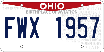 OH license plate FWX1957