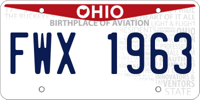 OH license plate FWX1963