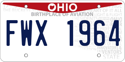 OH license plate FWX1964