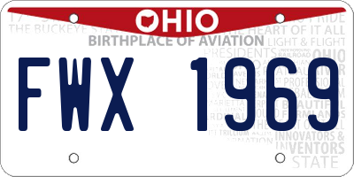 OH license plate FWX1969