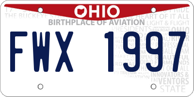 OH license plate FWX1997