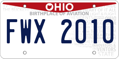 OH license plate FWX2010