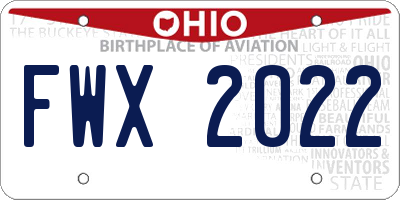 OH license plate FWX2022