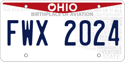 OH license plate FWX2024
