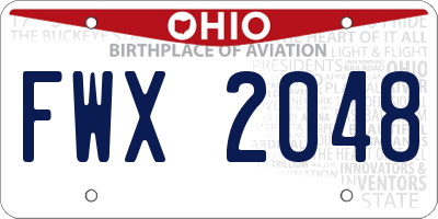 OH license plate FWX2048
