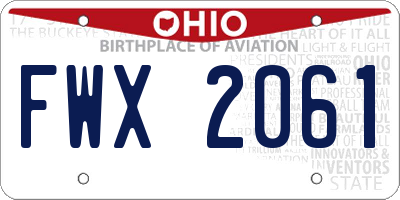 OH license plate FWX2061
