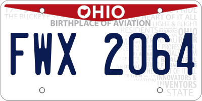 OH license plate FWX2064