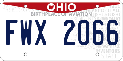 OH license plate FWX2066