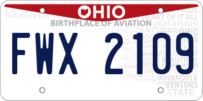 OH license plate FWX2109