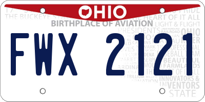 OH license plate FWX2121
