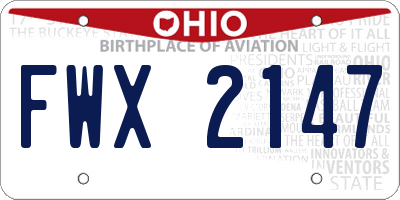 OH license plate FWX2147