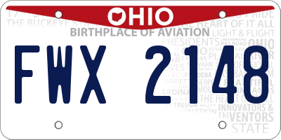 OH license plate FWX2148
