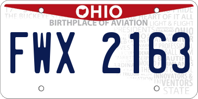 OH license plate FWX2163