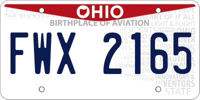 OH license plate FWX2165