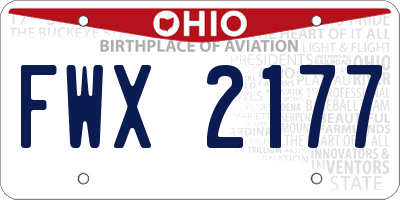 OH license plate FWX2177