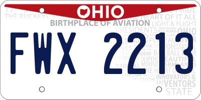 OH license plate FWX2213