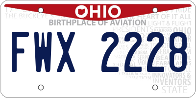 OH license plate FWX2228