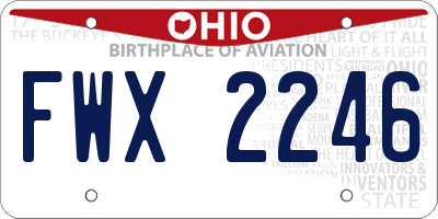 OH license plate FWX2246