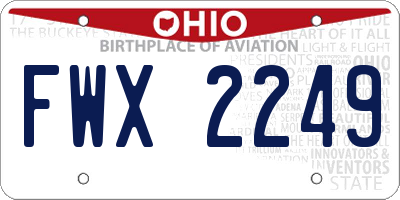 OH license plate FWX2249