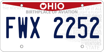 OH license plate FWX2252